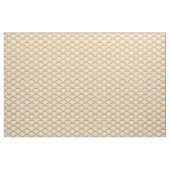 Gold en White Art Deco Fan Flowers Pattern Stof (Yard (91,4 cm))