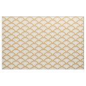 Gold en White Art Deco Fan Flowers Pattern Stof (Fat Quarter)