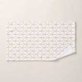 Gold en White Art Deco Fish Scale Pattern Bad Handdoek (Handdoek)