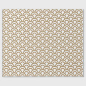 Gold en White Art Deco Fish Scale Pattern Cadeaupapier (Vlak)
