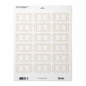 Gold en White Art Deco Fish Scale Pattern Etiket (Full Sheet)