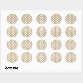 Gold en White Art Deco Fish Scale Pattern Ronde Sticker (Vel)