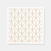 Gold en White Art Deco Fish Scale Pattern Servet (Voorkant)