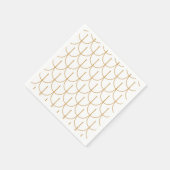 Gold en White Art Deco Fish Scale Pattern Servet (Hoek)