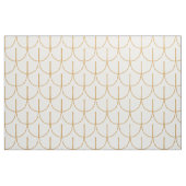 Gold en White Art Deco Fish Scale Pattern Stof (Fat Quarter)