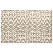 Gold en White Art Deco Fish Scale Pattern Stof (Fat Quarter)