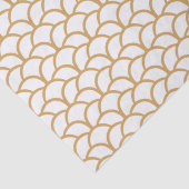 Gold en White Art Deco Fish Scale Pattern Tissuepapier (Detail)