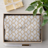 Gold en White Art Deco Fish Scale Pattern Tissuepapier (Geschenk)