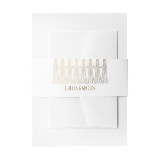 Gold en White Art Deco Gatsby Wedding Uitnodigingen Wikkel (Voorkant Voorbeeld)