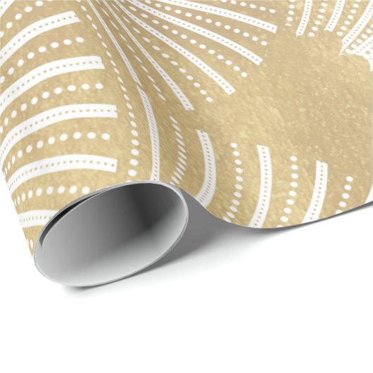 Gold- en White Art-Deco-patroon Cadeaupapier (Rol Hoek)