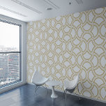 Gold en White Art Deco Pattern Behang<br><div class="desc">Dit elegante ontwerp is voorzien van een prachtig gouden Art Deco geometrisch patroon op een witte achtergrond.</div>