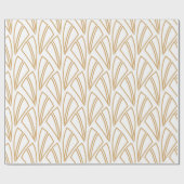 Gold en White Art Deco Pattern Cadeaupapier (Vlak)