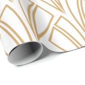 Gold en White Art Deco Pattern Cadeaupapier (Rol Hoek)