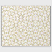 Gold en White Art Deco Pattern Cadeaupapier (Vlak)
