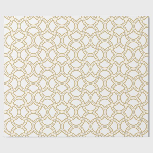 Gold en White Art Deco Pattern Cadeaupapier (Vlak)