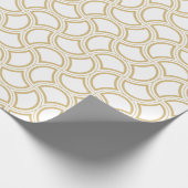 Gold en White Art Deco Pattern Cadeaupapier (Hoek)