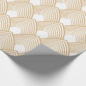 Gold en White Art Deco Pattern Cadeaupapier (Hoek)