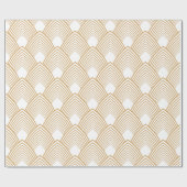 Gold en White Art Deco Pattern Cadeaupapier (Vlak)