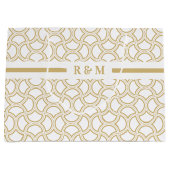 Gold en White Art Deco Pattern Groot Cadeauzakje (Voorkant)