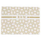 Gold en White Art Deco Pattern Groot Cadeauzakje (Achterkant)