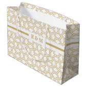 Gold en White Art Deco Pattern Groot Cadeauzakje (Achterkant Gekanteld)