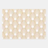 Gold en White Art Deco Pattern Inpakpapier Vel (Voorkant 3)