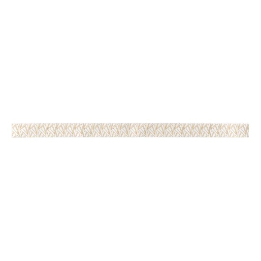 Gold en White Art Deco Pattern Satijnen Lint (Voorkant)