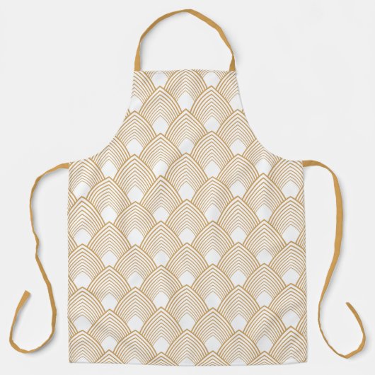 Gold en White Art Deco Pattern Schort (Voorkant)
