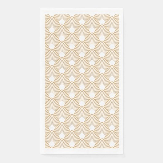Gold en White Art Deco Pattern Servet (Voorkant)