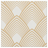 Gold en White Art Deco Pattern Stof (Close Up)