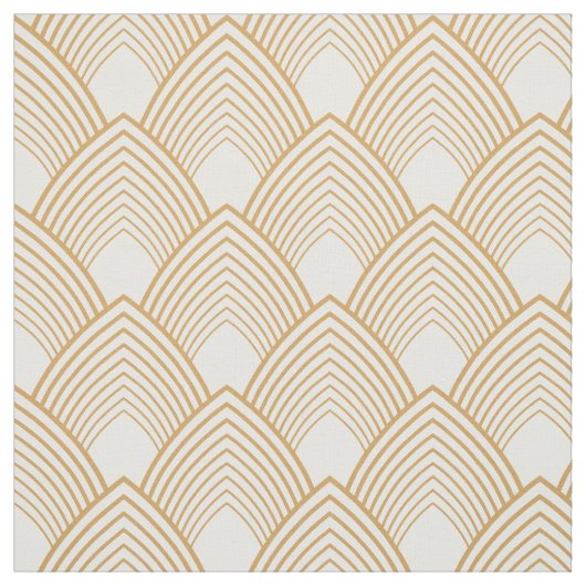 Gold en White Art Deco Pattern Stof (Swatch)