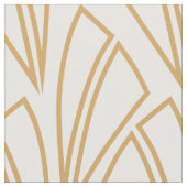 Gold en White Art Deco Pattern Stof (Close Up)