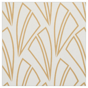 Gold en White Art Deco Pattern Stof
