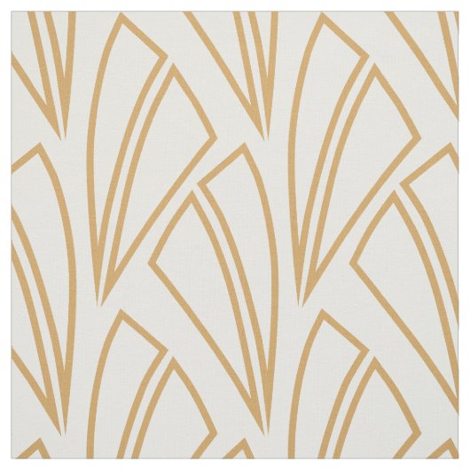 Gold en White Art Deco Pattern Stof (Swatch)