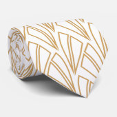 Gold en White Art Deco Pattern Stropdas (Opgerold)