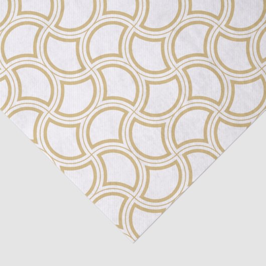 Gold en White Art Deco Pattern Tissuepapier (Detail)