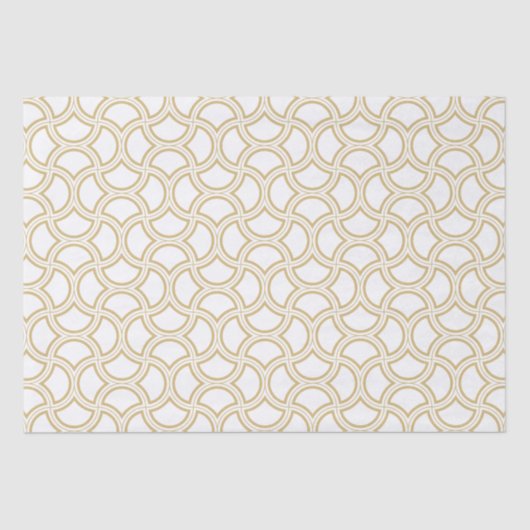 Gold en White Art Deco Pattern Tissuepapier (Voorkant)