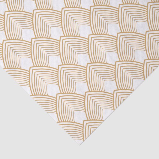 Gold en White Art Deco Pattern Tissuepapier (Detail)