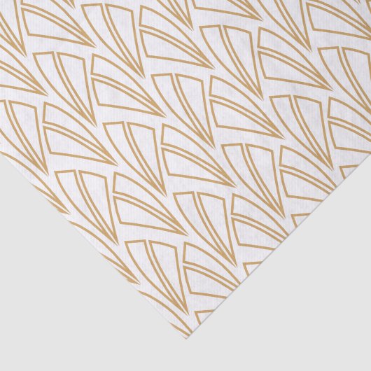 Gold en White Art Deco Pattern Tissuepapier (Detail)