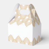 Gold en White Art Deco Pattern Wedding Bedankdoosjes (Achterkant)