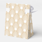 Gold en White Art Deco Pattern Wedding Bedankdoosjes (Achterkant)