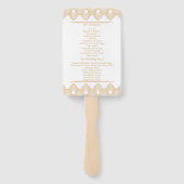 Gold en White Art Deco Pattern Wedding Handwaaier (Achterkant)
