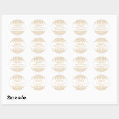 Gold en White Art Deco Pattern Wedding Ronde Sticker (Vel)
