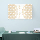 Gold en White Art Deco Pattern Wedding Spandoek (Beurs)