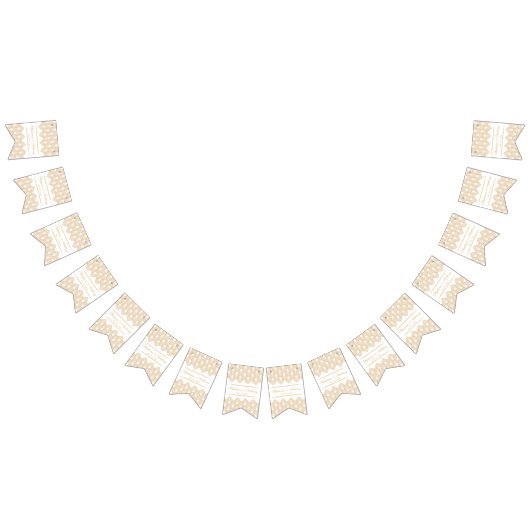 Gold en White Art Deco Pattern Wedding Vlaggetjes (Alle)