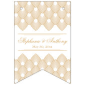 Gold en White Art Deco Pattern Wedding Vlaggetjes (Tweede vlag)