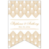 Gold en White Art Deco Pattern Wedding Vlaggetjes (Eerste vlag)