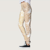 Gold en White Boho Mandala Pattern Yoga Leggings (Links)