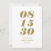 Gold en White Bold Italic Typography Modern Save The Date (Voorkant)