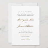 Gold en White Bold Script Classic Wedding Kaart (Voorkant)